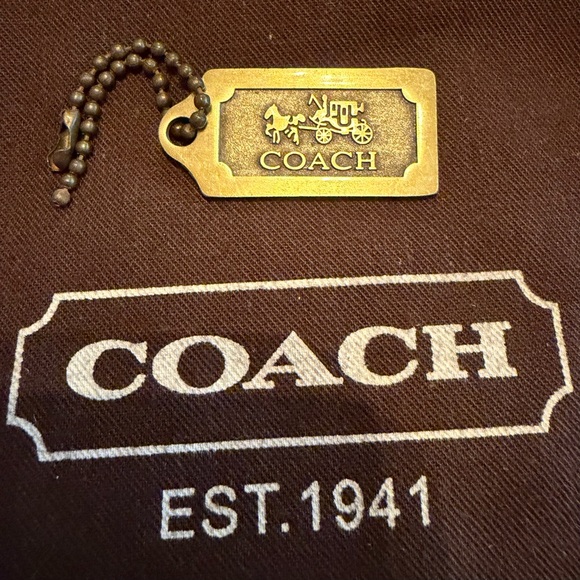 Coach Gold Horse & Carriage Logo Tag - Picture 1 of 3